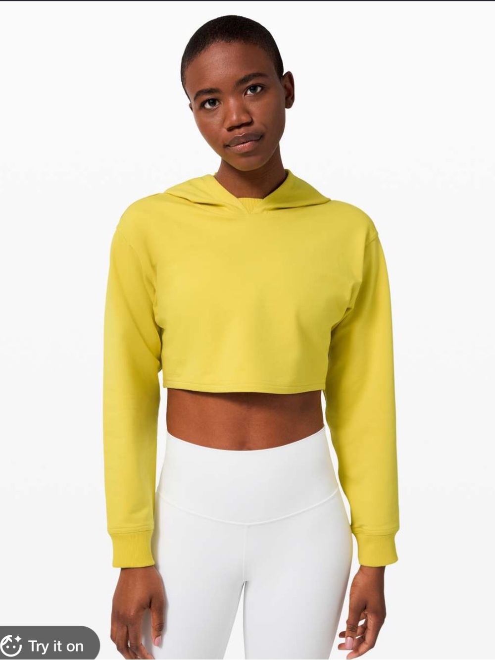 Yellow Lululemon Cropped Sweatshirt Top